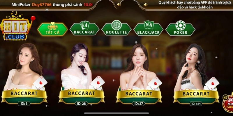 Live Casino HitClub với dàn dealer bỏng mắt